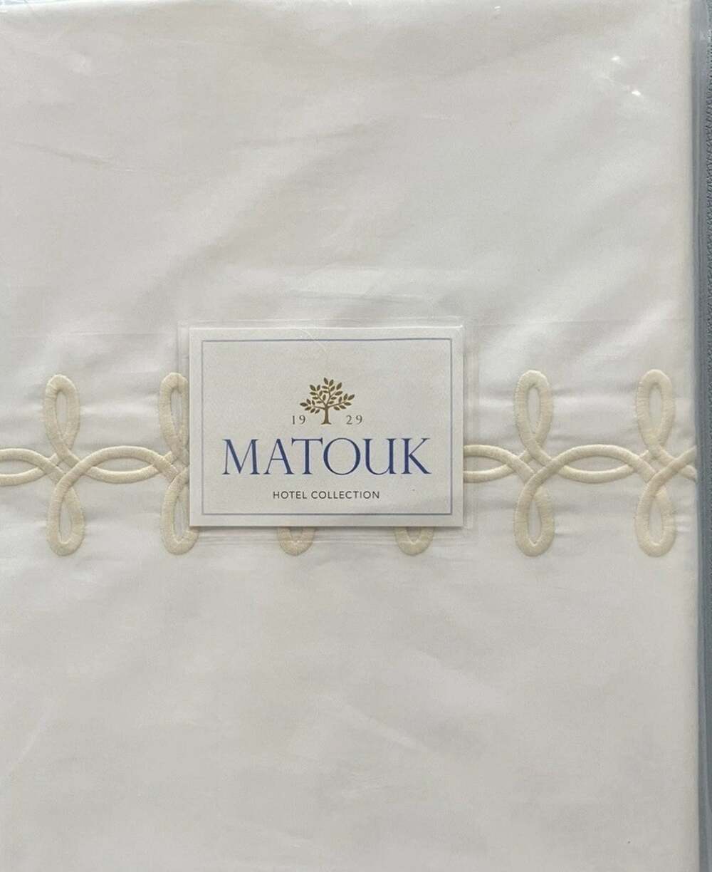 New Matouk Gordian KnotFull/Queen Duvet Cover Ivory 520Thread Count. Ret $875
